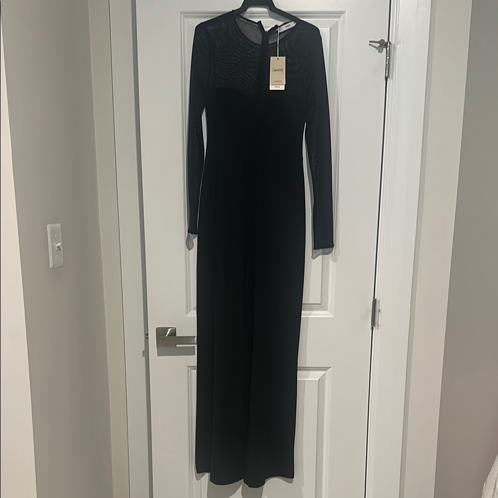NWT MNG Black Sheer Long Sleeve Jumper